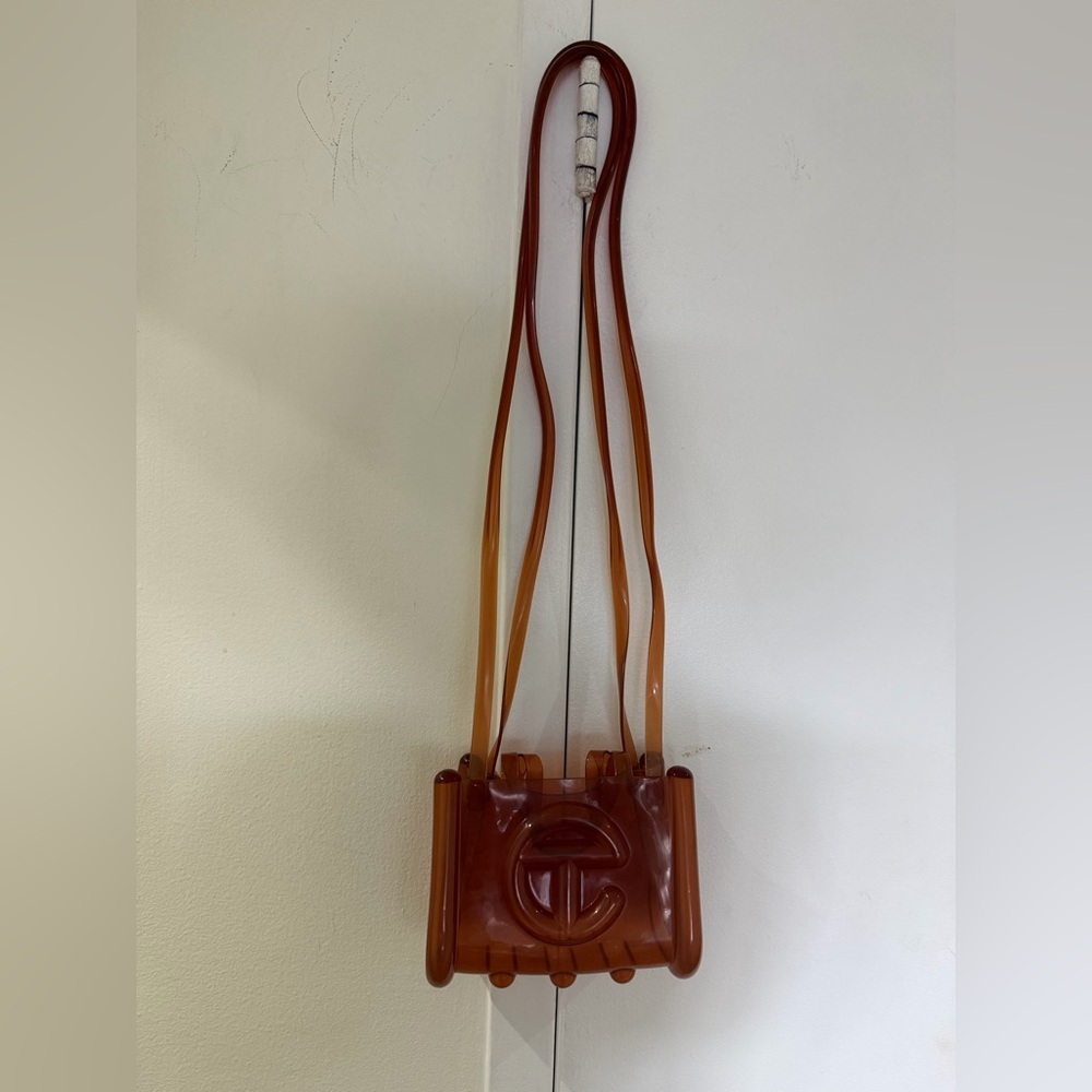 Telfar Translucent Amber-Brown Logo Crossbody